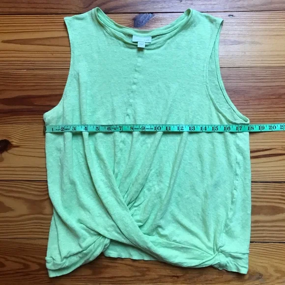 J. Jill Lime Green Linen Twist Front Sleeveless Top, EUC, L - Picture 7 of 10
